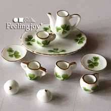 Мини кукольный домик специальный реквизит Модель аксессуаров играть Клевер набор керамической посуды