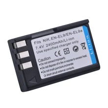 Batterie Akuu EL9, 2400mAh, EN-EL9 EN-EL9a, pour appareil photo Nikon EN-EL9a D40 D60 D40X D5000 D3000