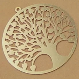 BoYuTe, 20 шт, 30 мм, филигранная подвеска в форме сердца и дерева, 2 цвета, выгравированный лист, сделай сам, подвеска, Подвески для изготовления ювелирных изделий - Окраска металла: Raw Brass