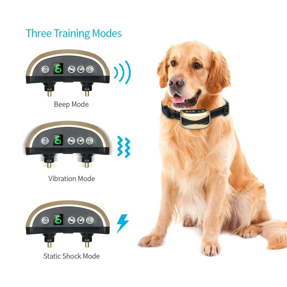 Rechargeable Anti Barking Collar with Beep/Vibration/Harmless Shock