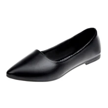 Женская обувь на плоской подошве с острым носком; модная Профессиональная женская обувь с мягкой подошвой черного цвета