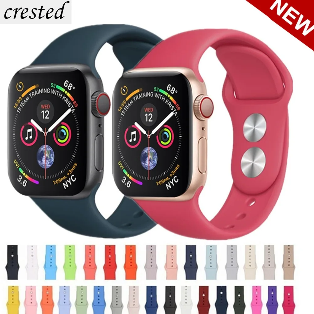 

EIMO Strap For Apple Watch band 4 3 iwatch band 42mm/38mm 44mm/40mm Sport Silicone correa bracelet Rubber watch Accessories