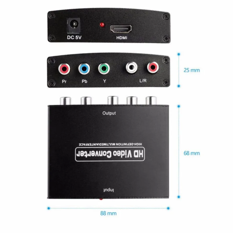  4 K HDMI a 5RCA RGB Component YPbPr Video + R/L Audio Adattatore Convertitore HD TV DVD