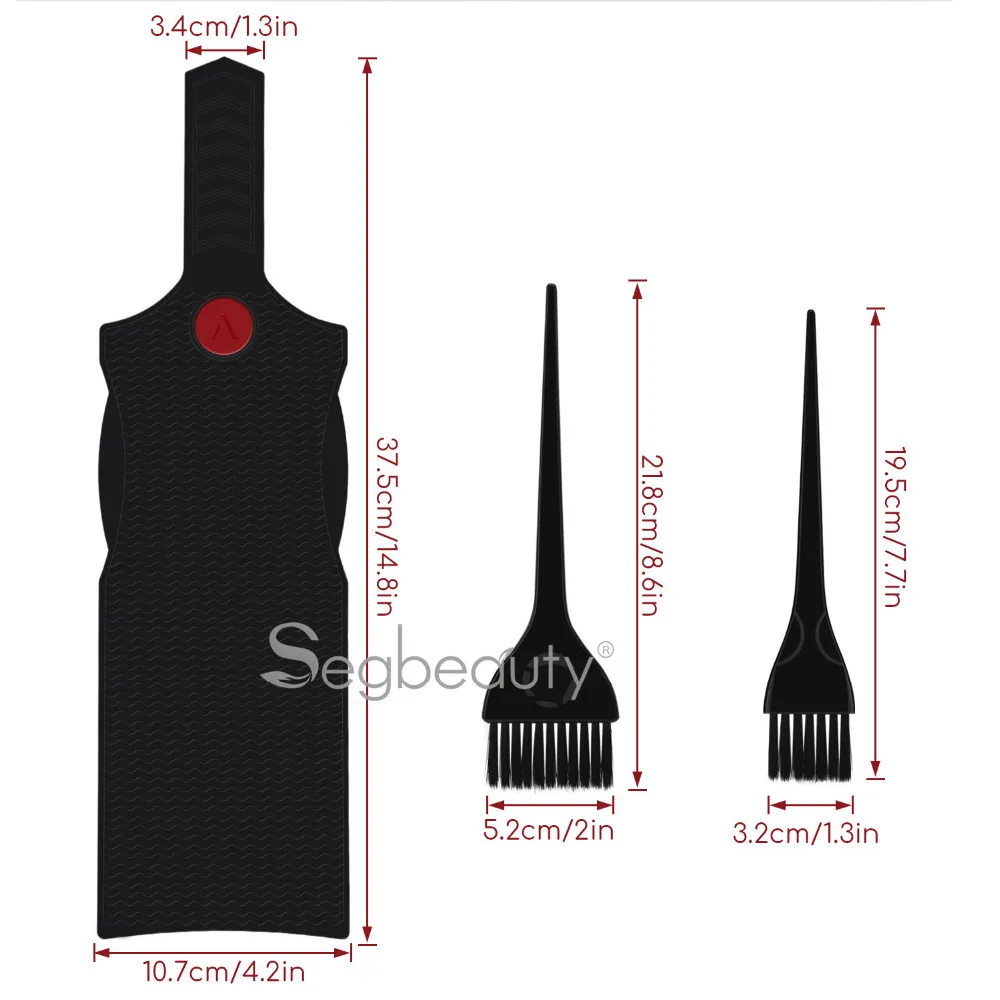 3pcs/set Hair Color Mixing Balayage Board and Brush Set Black Hair Dye Colouring Brush Comb Hairdressing Styling Tools 3pcs/set Hair Color Mixing Balayage Board and Brush Set Black Hair Dye Colouring Brush Comb Hairdressing Styling Tools