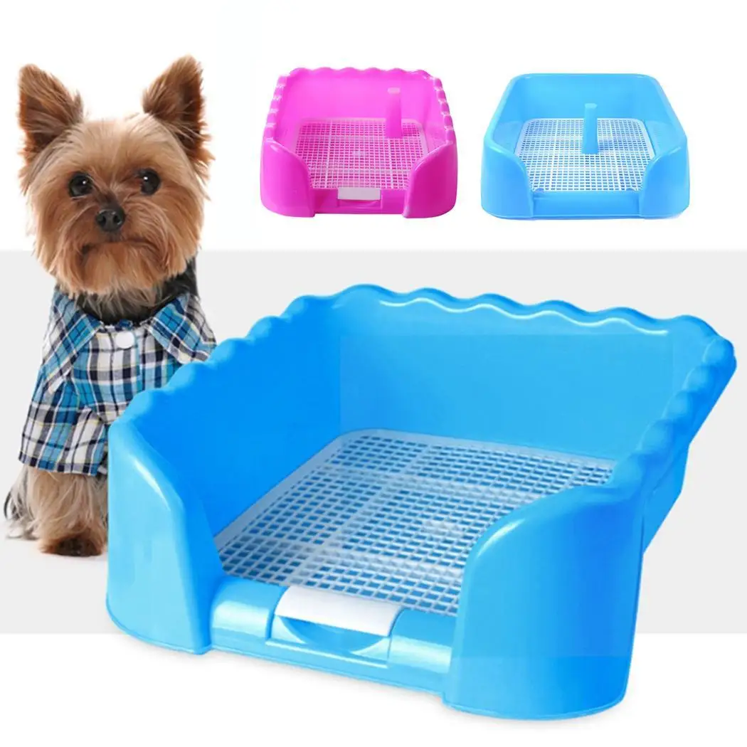 

Portable Pet Potty Portable Dog Cat Toilet Tray Puppy Loo Training Pad Holder With Fence And Pee Post For dogs Outdoor Cleaning