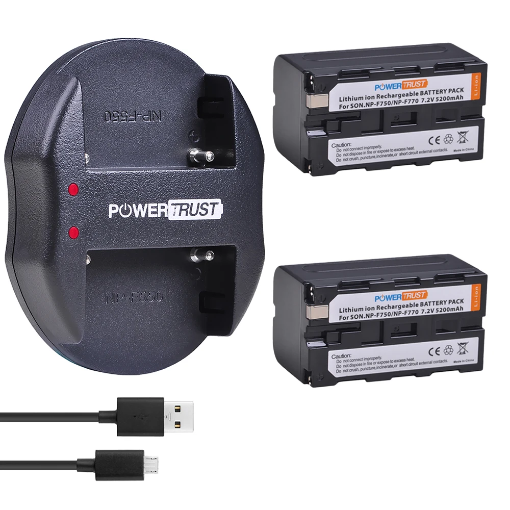 

2X 5200mAh NP-F750 NP-F770 NP F770 NP F750 NPF770 F750 Battery + Dual Charger for Sony CCD-SC5 CCD-TRV80PK DCR-TRV820 CCD-SC55