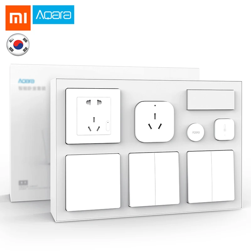 

Aqara Smart Plug Kit Indoor Home Bedroom Temperature Humidity Sensor Wall Smart Switch Socket Wireless Switch Set