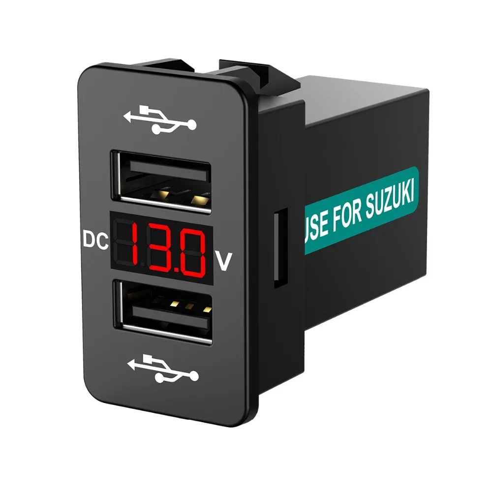 Автомобильное зарядное устройство chellink 12 В двойной USB светодиодный вольтметр