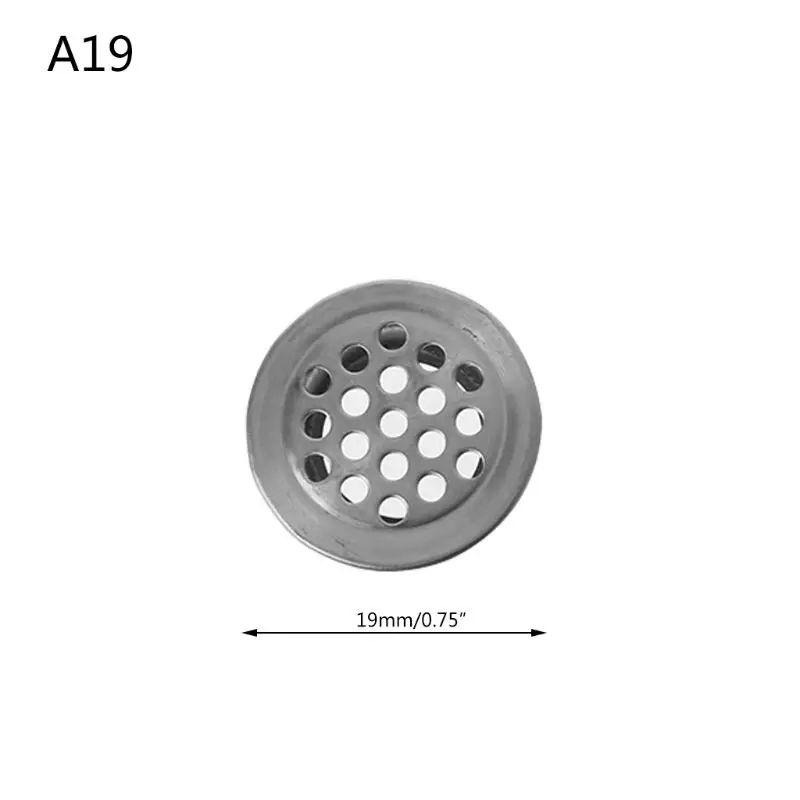 Нержавеющая сталь, устанавливаемое на вентиляционное отверстие в салоне автомобиля отверстие вентиляционная решетка круглые вентиляционные отверстия сетки - Цвет: 19mm