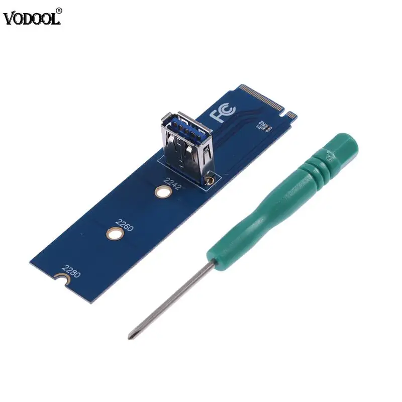New M.2 NGFF to PCI-E X16 Slot Converter Adapter Graphic Mining Riser Card Screwd USB 3.0VGA Strengthen Extension Screwdriver