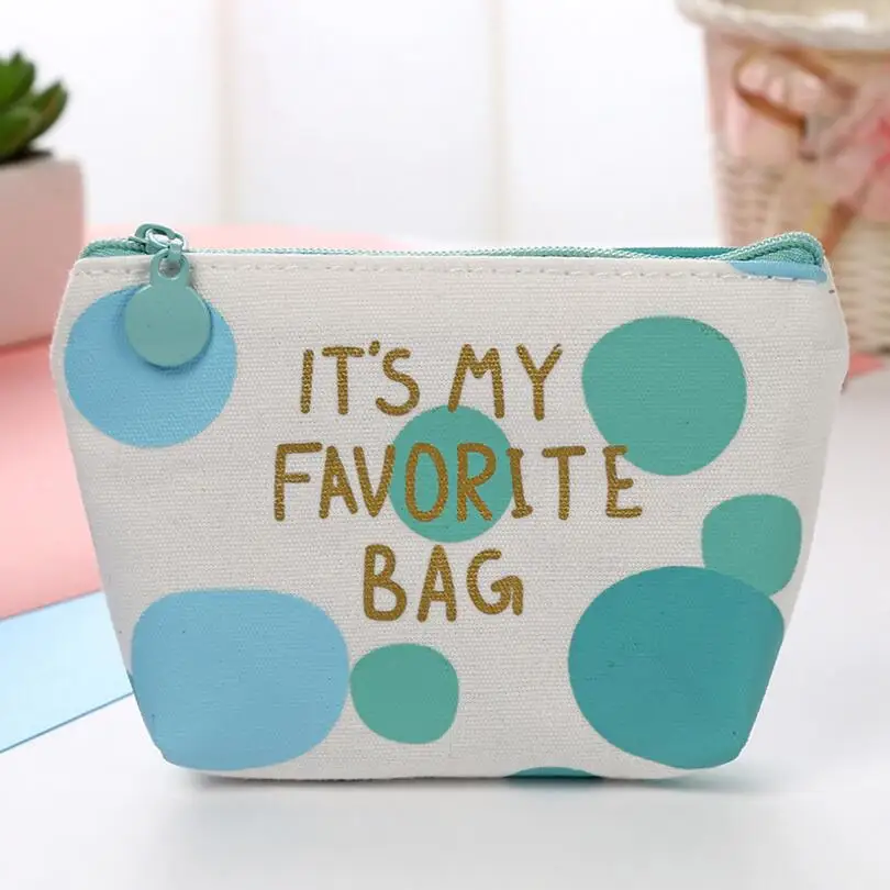 

1pcs cute fresh Pink strip canvas coin purses zipper zero wallet child girl boy women purse,lady coin bag key packet