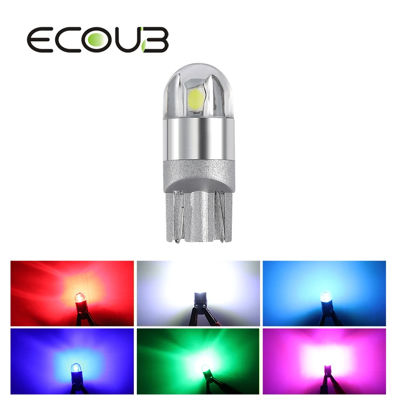 

10 pcs T10 LED Light 194 168 Parking Interior Turn Signal Reading Trunk Auto Bulb 12V W5W 3030 White Crystal Blue Red Color