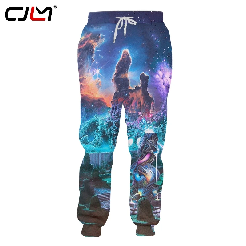 

CJLM Digital Printing Sublimation 3D Full Print Colorful starry sky Sweatpants Mens Hip Hop Streetwear Drop-ship Apparel 2019