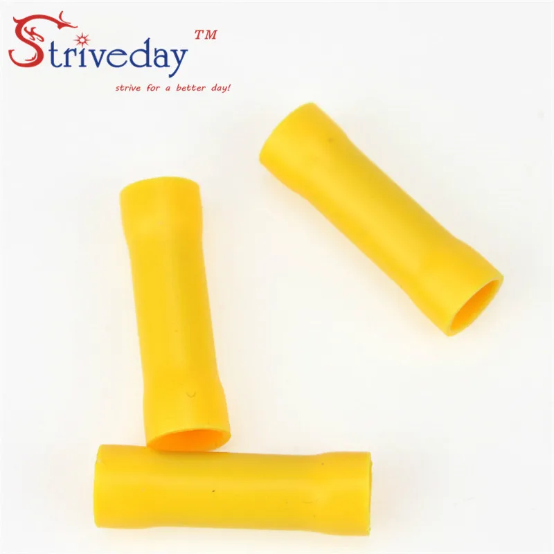 

500pcs/lot BV5 Yellow Flared Butt Insulated Connector Cold Terminals Crimp