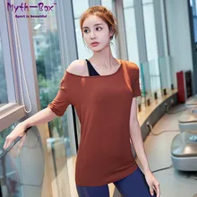 Женские рубашки для йоги, свободная рубашка для бега, однотонная эластичная футболка для фитнеса, для танцев, Сексуальная Спортивная футболка, футболка для тренировок, топы, блузка для спортзала и тренировок