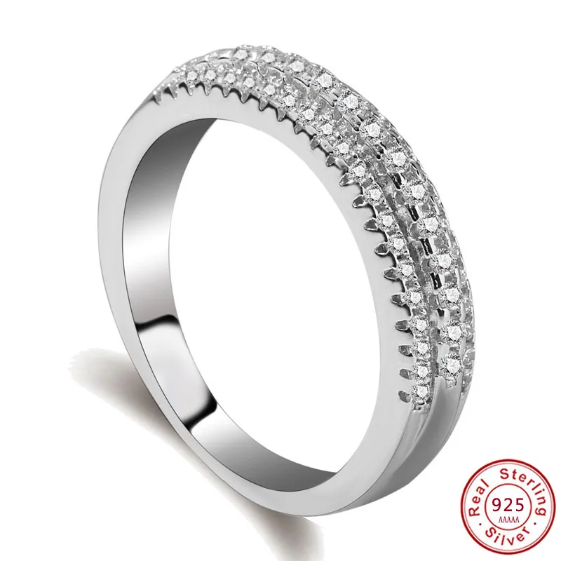 

Hot Sale 925 Silver filled Geometric Circle Round Cut Clear CZ Circle Finger Ring For Women Engagement Jewelry Gift