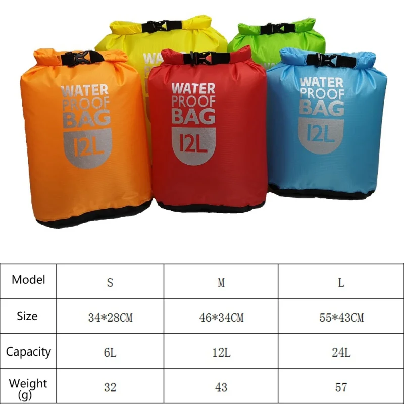 Открытый 6L12L 24L Водонепроницаемый сухой мешок пакет мешок Плавание рафтинг каяк река треккинг плавающий парусный каноинг водонепроницаемый