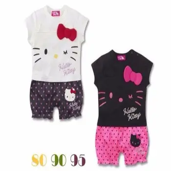 baby girl summer clothes 100% cotton Cute cat short-sleeved Romper Suit