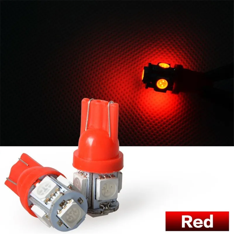 2PCS Wholesale Auto Led Lights T10 5SMD 5050 Auto Led Lights T10 Led Car Lights 5smd  Xenon LED Side Light Wedge Bulb07