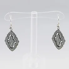 Сверкающие кружевные висячие серьги с прозрачным фианитом стерлингового серебра 925 пробы ювелирные изделия