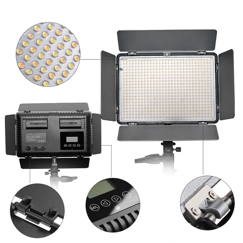 SAMTIAN Video Light TL 600S 2Sets LED Photo Studio Kit Dimmable 600pcs Panel Lamp With Tripod For photographic|Фотографическое