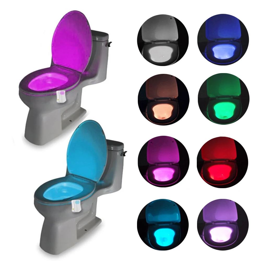 Starnearby 8 couleurs LED Lumière de nuit pour le corps détecteur de mouvement automatique de WC à suspendre lumière