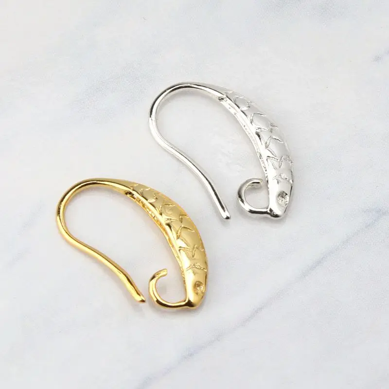 

20Pcs DIY Ear Hooks Fish Carved French Earring Hooks Connector Jewelry Findings