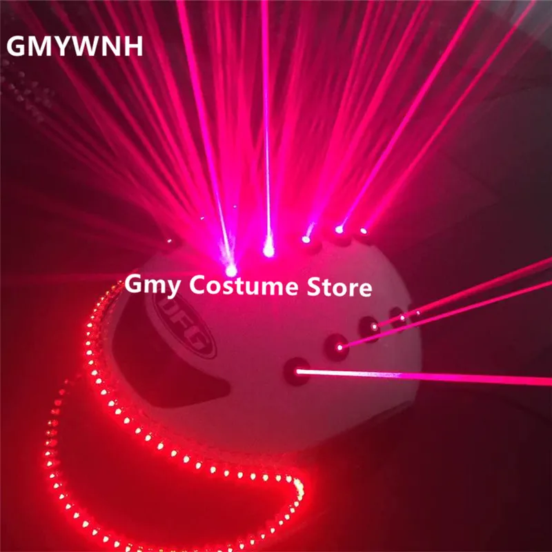 

T90 Red laser beams dj helmets red laser man projector led light costumes ballroom dance performance stage wears party show bar