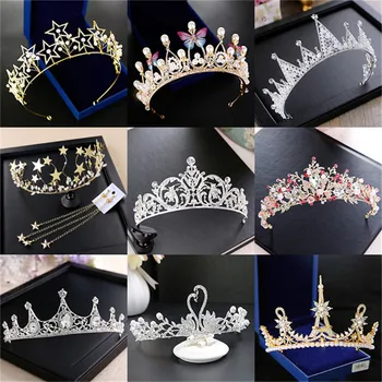 

CC wedding jewelry tiaras and crowns hairbands cubic zircon engagement hair accessories for bride party shine rhinestone jm005