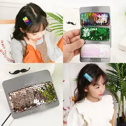 Корейские простые Блестящие Блестки Детские BB клип головные уборы мода для девочек принцесса красивые заколки для волос аксессуары для