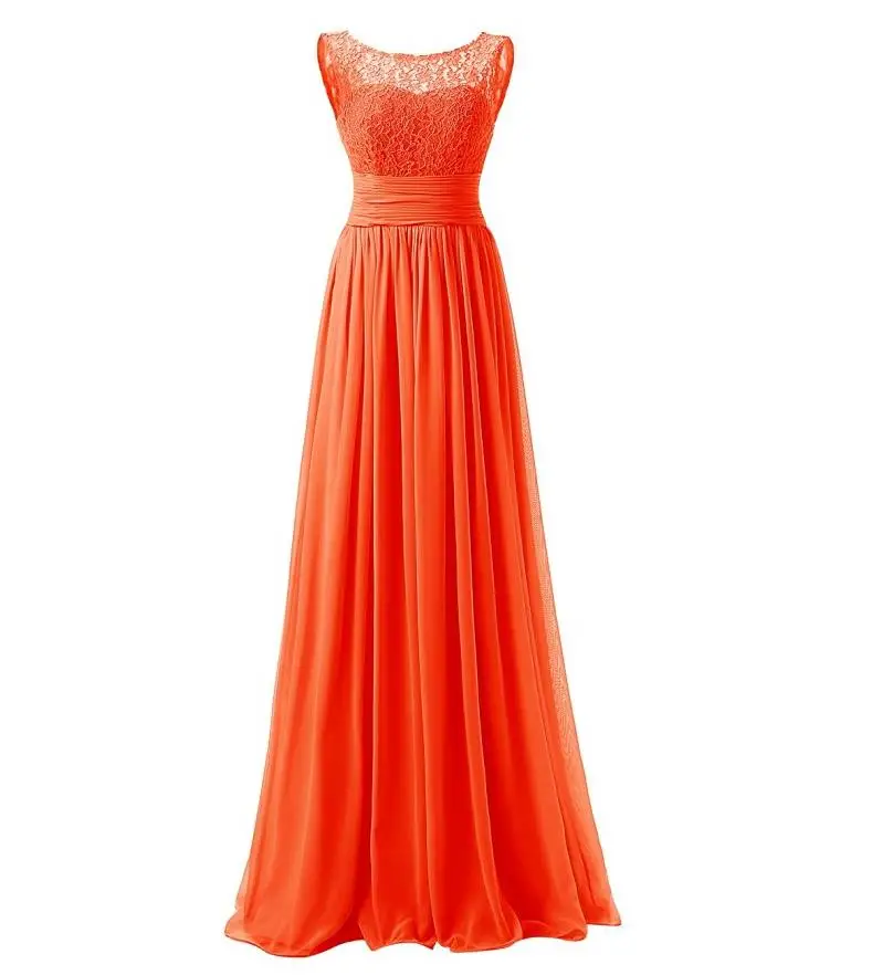 21 Colors Lace Sleeveless Long Bridesmaid Dress