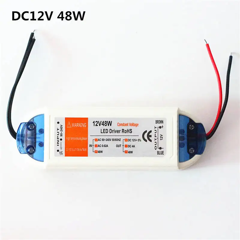 AC 110V 220V DC/DC 12V 1.5A 2A 4A 6A 8A блок питания светодиодной ленты 18W 28W 48W 72W фары для 100W Светодиодный драйвер адаптер Светодиодный трансформаторы системы освещения - Испускаемый цвет: DC12V 48W