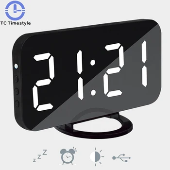 

Best Selling 2018 Products Led Digital Alarm Clock Kids Watch Electronic Table Clocks Moderm Night Light Mirror Snooze Function