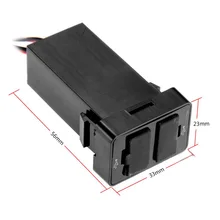 Dewtreetali Car 2.1A Dual USB Port Socket + Fuse Cell Phone Charger + Audio Input For Toyota
