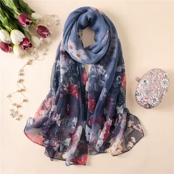 

2020 new women scarf summer silk scarves large size vintage lady beach stoles pashmina female shawls and wraps foulard hijab