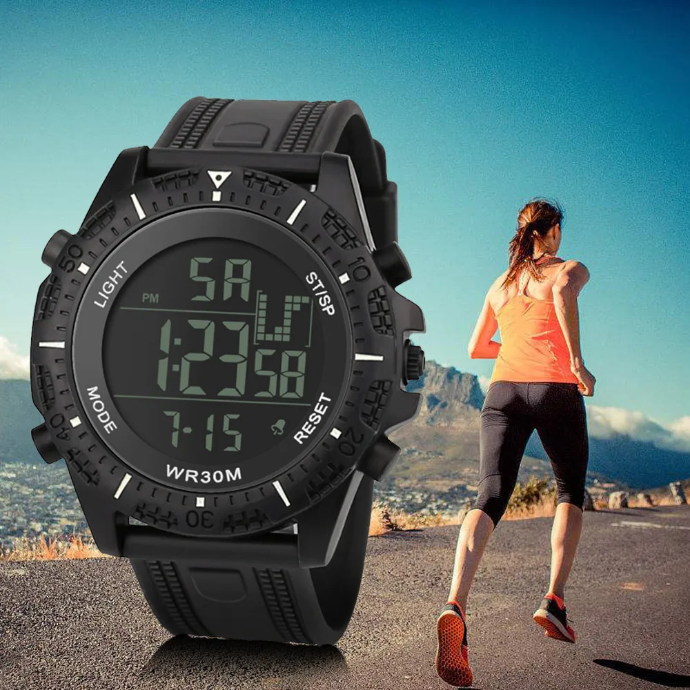 Повседневные электронные наручные часы люксовый бренд мужские спортивные часы для дайвинга мужские модные цифровые светодиодные армейские часы montre homme