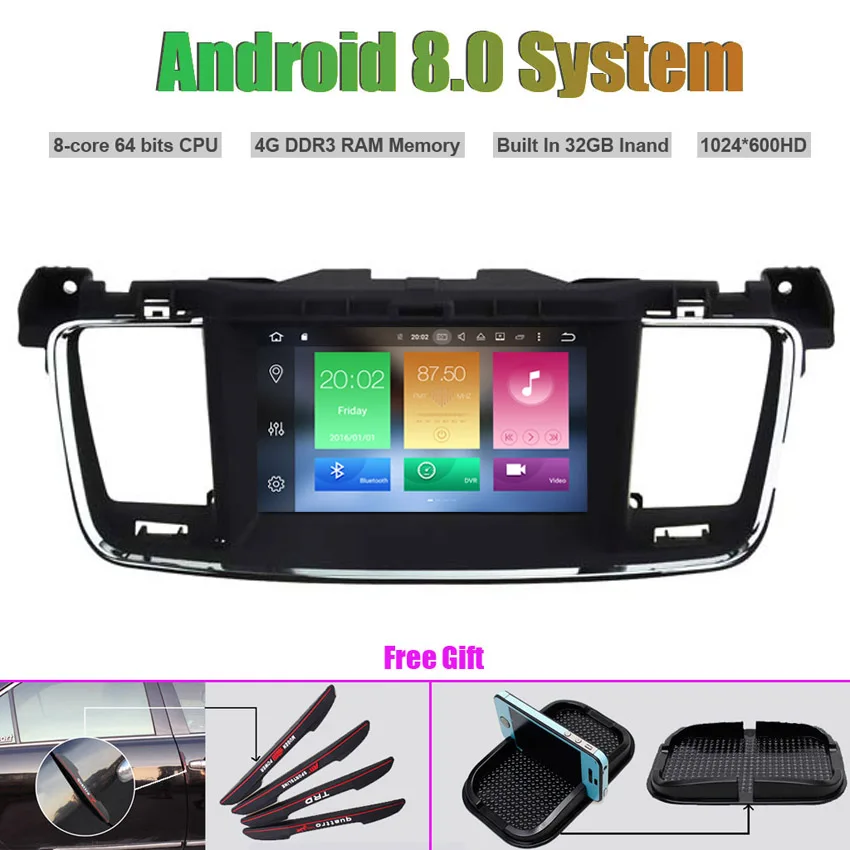 Top Octa-Core Android 8.0 CAR DVD Player for PEUGEOT 508 Auto RADIO STEREO GPS navigation 0