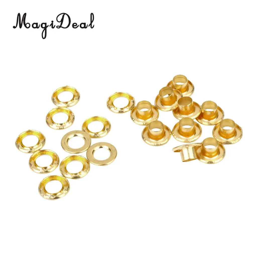 MagiDeal 10 Pieces Copper Tent Awning Grommets Tarp Eyelets Replacement Kit Gold for Camping Hiking Jeans Clothes Accessories