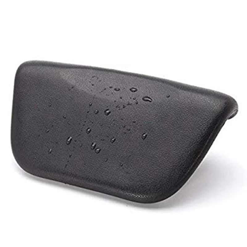 Black Подушка для ванны спа, PU Подушка для ванны с Non-Slip на присосках, эргономичный дома опора для шеи spa для отдыха головы, шеи, задней части и Sho - Цвет: Black