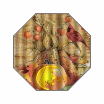 

Charming Custom Happy Thanksgiving Custom Umbrella Waterproof Sun Rain 100% Fabric Aluminium High-Quality Foldable Umbrella