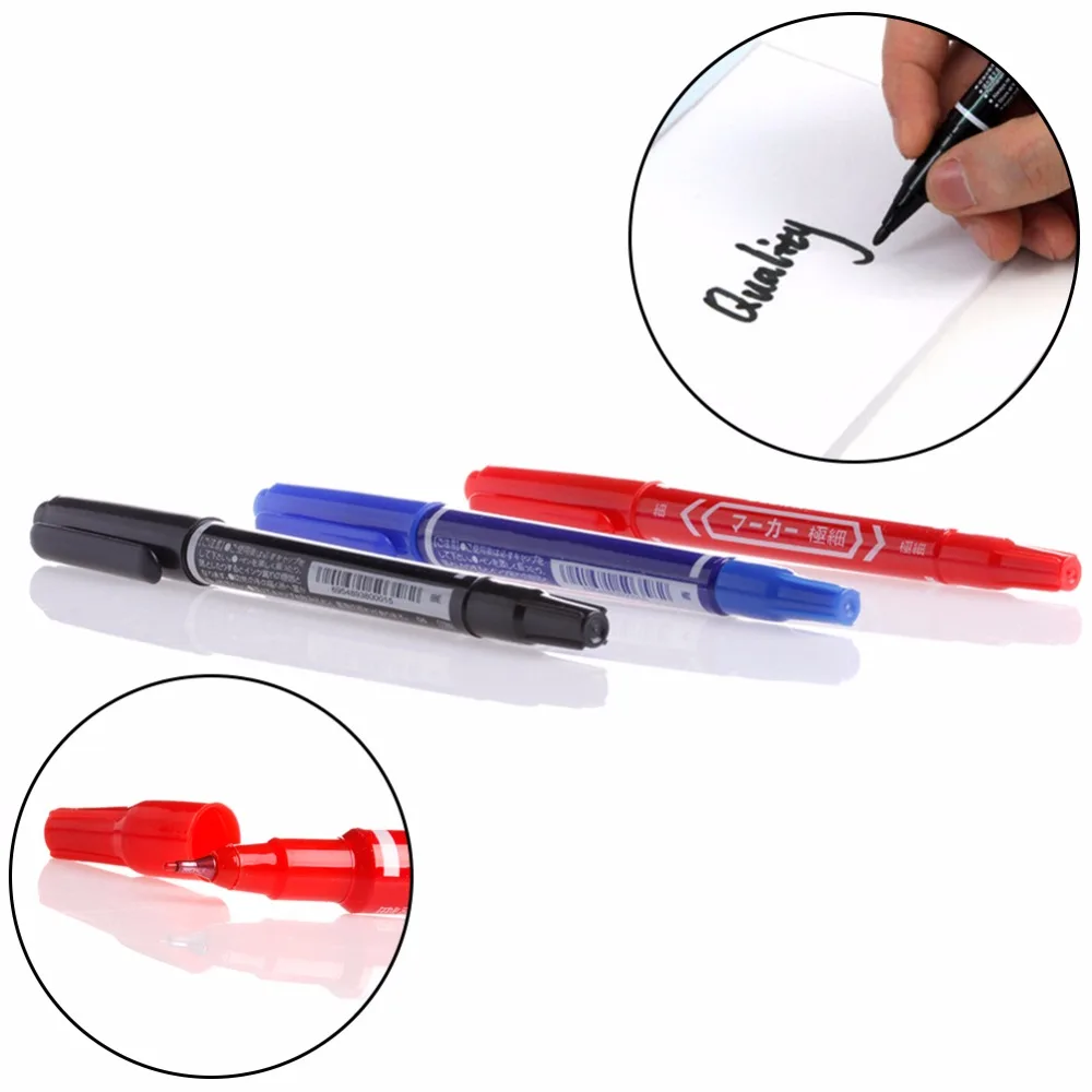 

Permanent Marker Doubled Headed Hook Line Fine/Thick Pen Ink Tool Waterproof