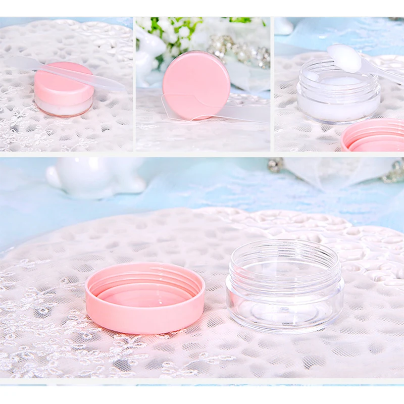 

10pcs 3g Bottles Plastic Cosmetic Jars Clear Bottles Eyeshadow Makeup Cream lip gloss containers jars for cosmetics travel New