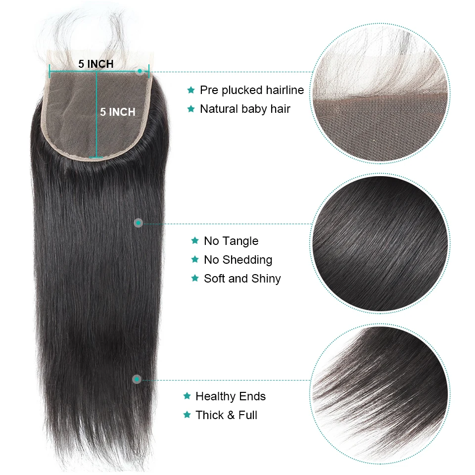 de Cabelo Não Remy Pacotes Com 5