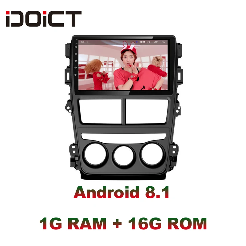 

IDOICT Android 8.1 Car DVD Player GPS Navigation Multimedia For Toyota Vios Yaris Radio 2018 car stereo bluetooth