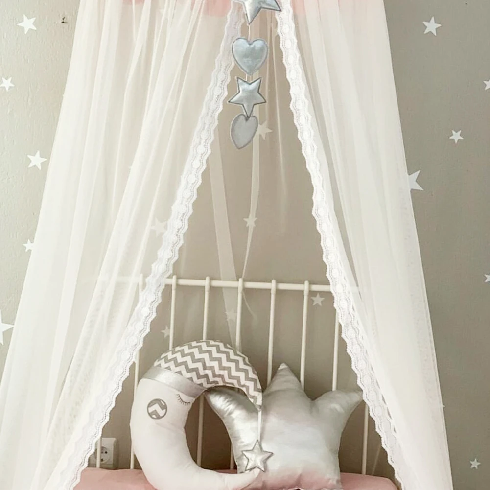 Детская кровать навес Круглый купол москитная сетка для младенцев портативный новорожденный складной навес Мальчики Девочки Лето москитная сетка