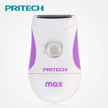 Портативный мини-женский Электрический эпилятор PRITECH для влажного сухого бритья, средство для удаления волос, триммер для депиляции на батарейках
