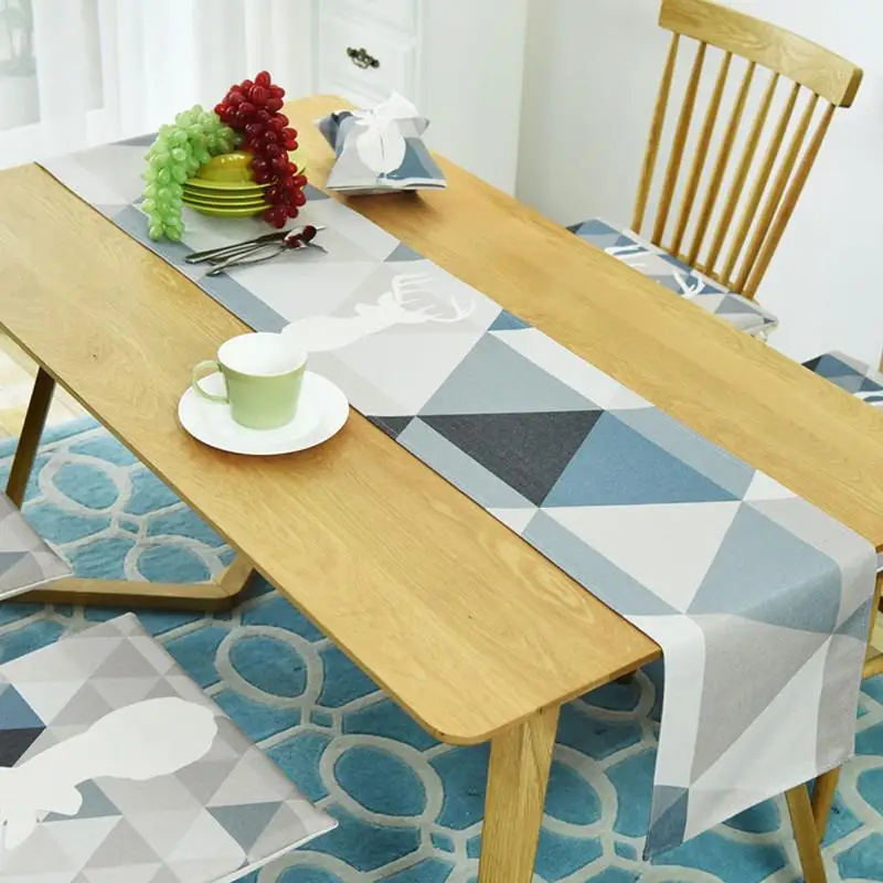 

100% Cotton Table Runner High Quality Table Runner Geometry Nordic Table Decoration For Home Party Wedding Christmas Decoration