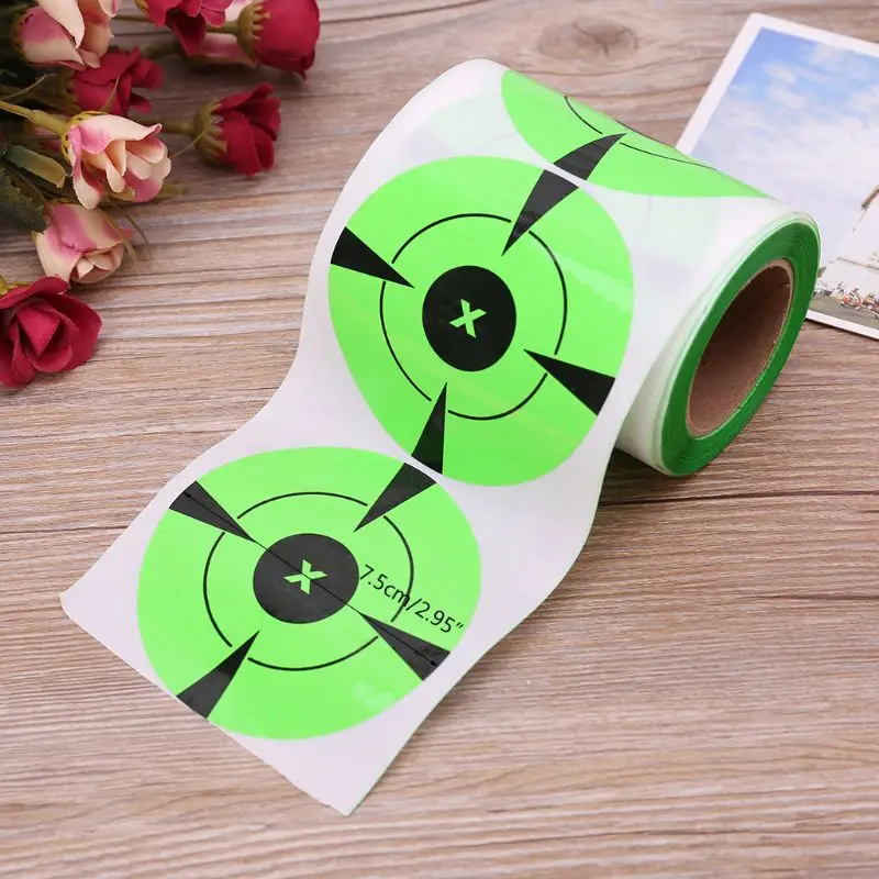 

125 Pcs/roll 3Inch Adhesive Shooting Target Bullseye Round Splatter Sticker Shoot Exercises Accessories