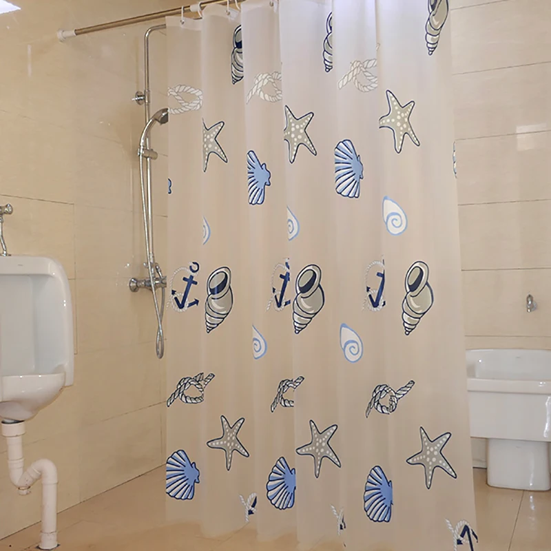 Прозрачные Шторки для душа PEVA мультфильм ракушка Морская звезда напечатаны пластик водонепроницаемый Moldproof домашний отель ванная комната Декор