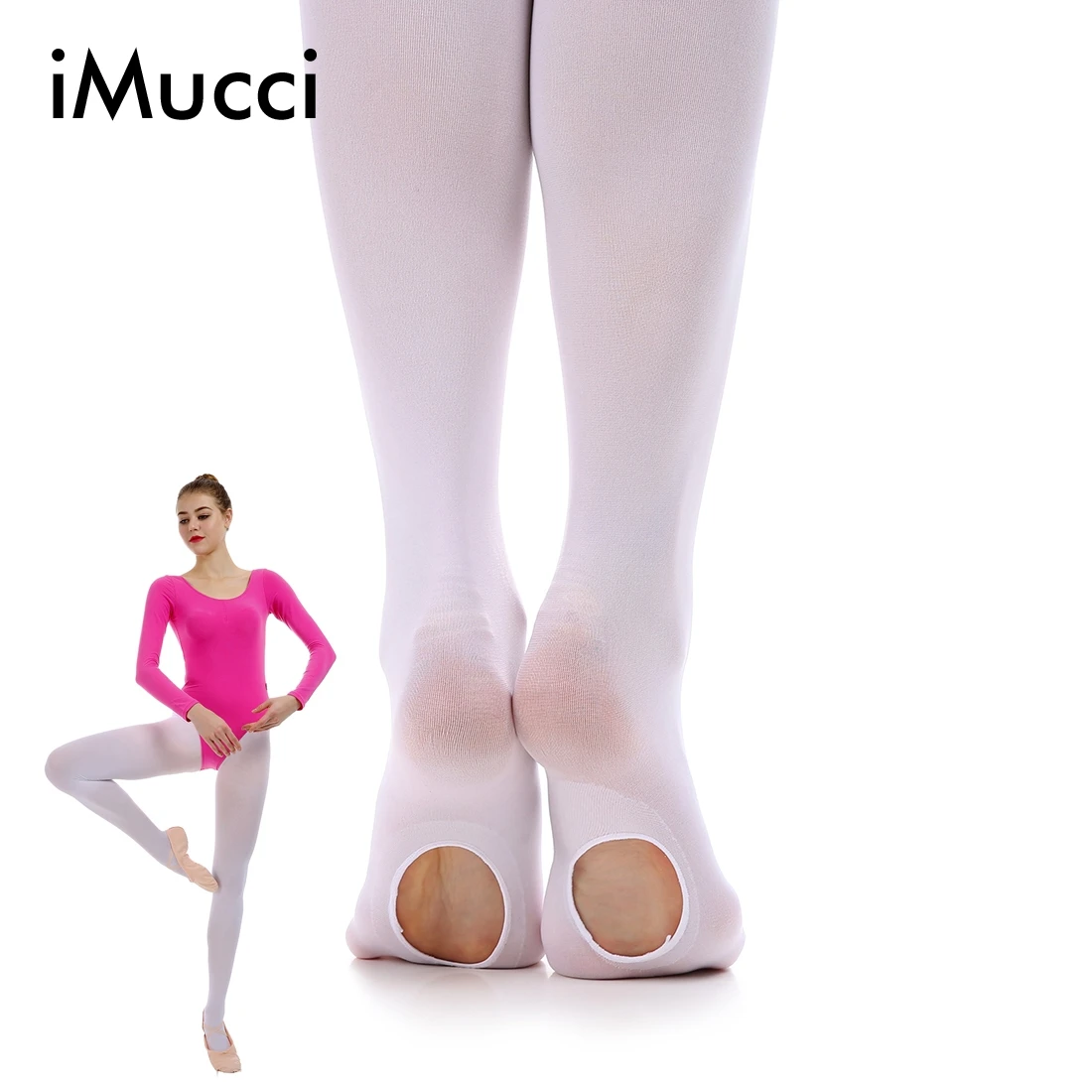 iMucci Women Ballet Convertible Tights Girl Pink Velvet Leggings Adult